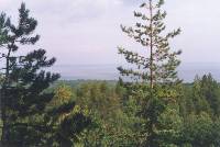 Ленинградская область. Шелейки. Вид на Онежское озеро с габбро-норитового обрыва близ Щелеек и Гимреки. (96,6 K)